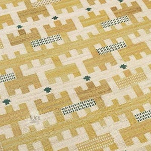Alfombra Kilim Escandinava: Tejido Plano de Lana Moderna Sueca - 8x10