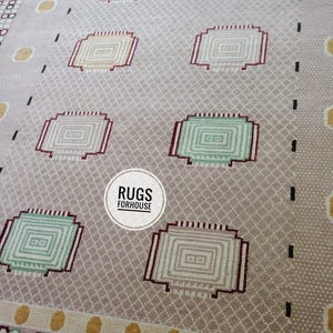 Alfombra Kilim de lana anudada a mano: tonos tierra suecos modernos, 8x10