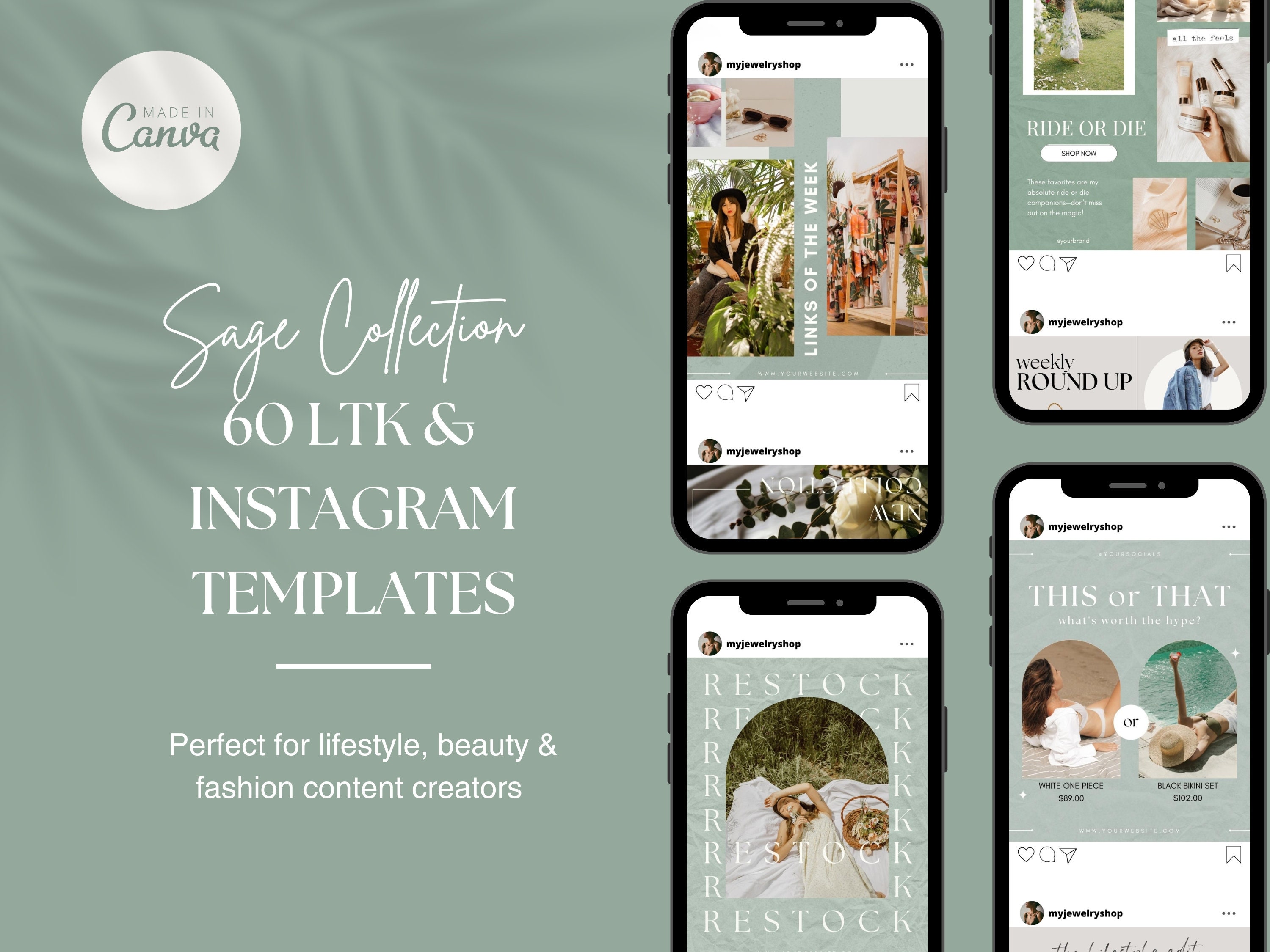 60 Sage LTK Templates Canva, Ltk Collage Gift Guides, Liketoknowit, Ig ...