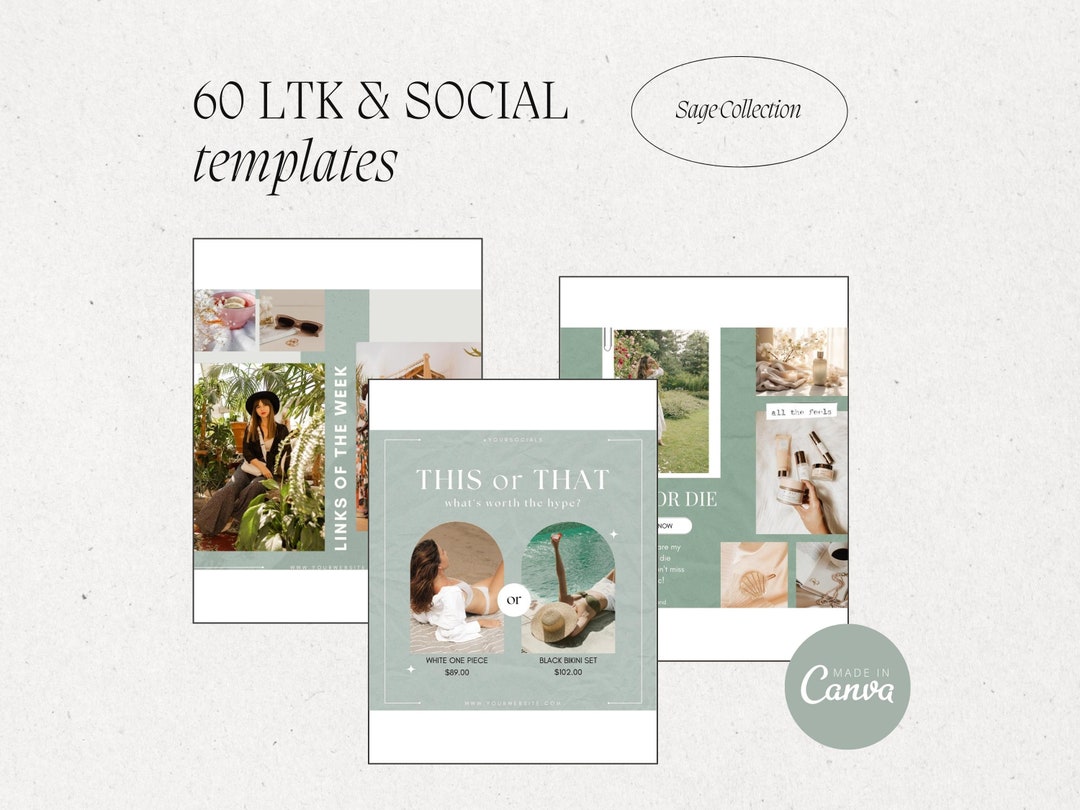 60 Sage LTK Templates Canva, Ltk Collage Gift Guides, Liketoknowit, Ig ...