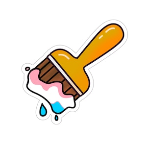 Trans Flag Neopets Fairy Paintbrush Transgender Pride Sticker