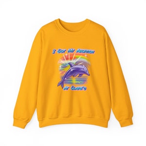 I Got My Abortion At Claire's Airbrush Dolphin Pro Choice Retro Airbrush Crewneck Sweatshirt image 8