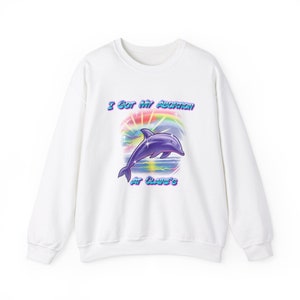 I Got My Abortion At Claire's Airbrush Dolphin Pro Choice Retro Airbrush Crewneck Sweatshirt image 5
