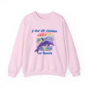 I Got My Abortion At Claire's Airbrush Dolphin Pro Choice Retro Airbrush Crewneck Sweatshirt image 4
