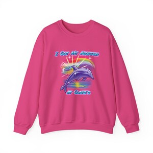 I Got My Abortion At Claire's Airbrush Dolphin Pro Choice Retro Airbrush Crewneck Sweatshirt image 3