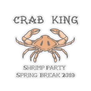Krabbenkönig Shrimp Party Dimension 20 Fantasy High Sophomore Jahr Brennan Lee Muligan Aufkleber