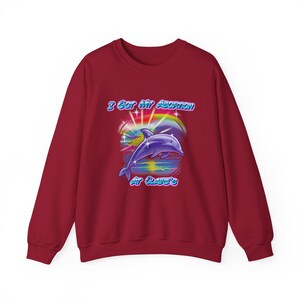 I Got My Abortion At Claire's Airbrush Dolphin Pro Choice Retro Airbrush Crewneck Sweatshirt image 7
