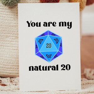 Dnd Pickup Lines You Are My Natural 20 Blank Inside Valentine's Day Card