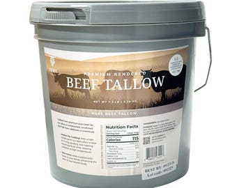 Sebo de res alimentado con pasto Herd Tallow, 7.2 libras, sin gluten, cetogénico