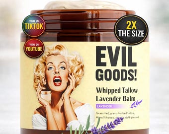 Whipped Lavender Tallow Balm – Grass-Fed, Honey Moisturizer (4oz)