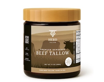 Premium Beef Tallow, Non GMO, Keto, 14 oz
