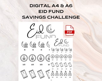 Eid Fund Savings Challenge and Tracker - A4 & A6 PDF Printable Download