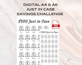 Just in Case Savings Challenge - A4 & A6 PDF Printable Download