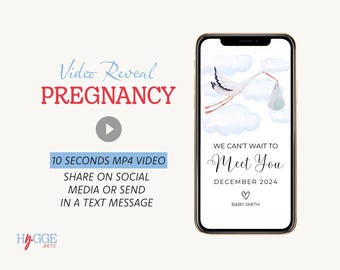Custom Pregnancy Announcement Video, Baby Reveal, Social Media (Digital Delivery)