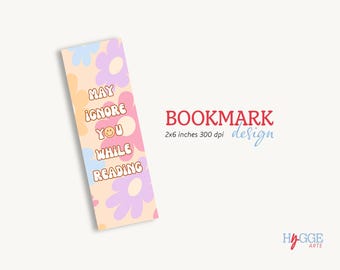 Segnalibro Groovy Bookish, design floreale per la lettura (download digitale)