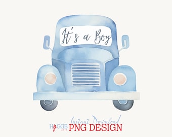 It's a Boy Truck PNG – Gender Reveal Clipart (Commercial Use)