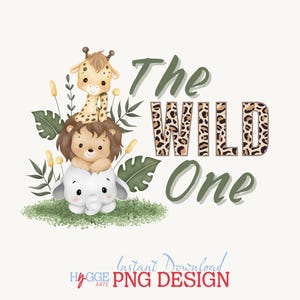 Wild One Animal Print Baby Safari Animals PNG, Safari 1st Birthday Shirt Sublimation Design, Safari Party, Matching Shirts For Family Safari