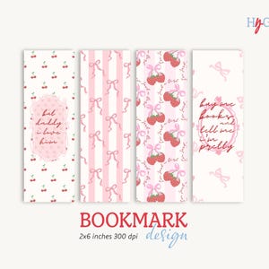Pink Coquette bladwijzer afdrukbaar - roze strik bladwijzers, girly felroze bladwijzer, boekenliefhebbers bladwijzers voor meisjes leesgrage, preppy esthetiek