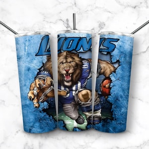NFL Detroit Lions 20 Unzen Skinny Tumbler Sublimationsdesign American Football NFL Sport Geschenk Football Saison Geschenk NFL Fans