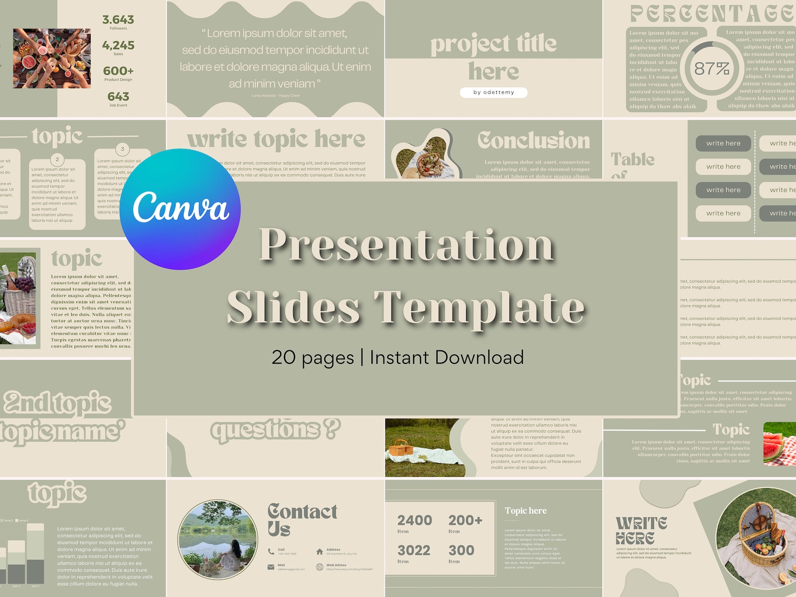 Presentation Slides Template Canva Green Beige Presentation Minimalist ...