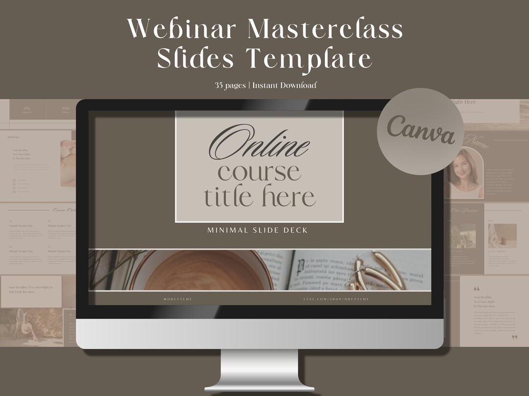 Webinar Masterclass Presentation Slides Online Coaches Canva Template ...