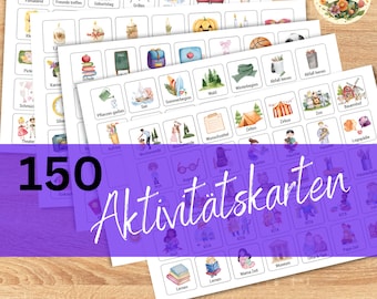 Aktivitätskarten (PDF) für Wochenplaner A4 + A3 | Montessori-Planer für Kinder | Autismus-Bildkarten | PDF-Routinekarten Digitaler Download