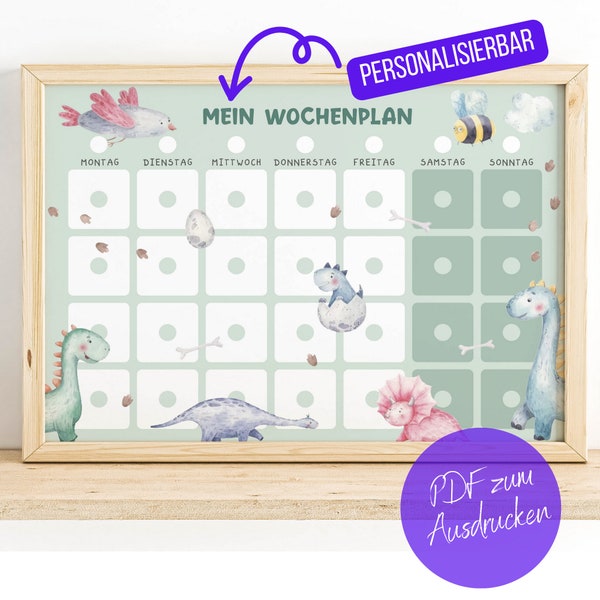 PDF Montessori Wochenplan Kinder : Tagesablauf, Routineplan, Haushaltsplan, Alltag, Schulvorbereitung - Sofort Download zum Ausdrucken-DINO