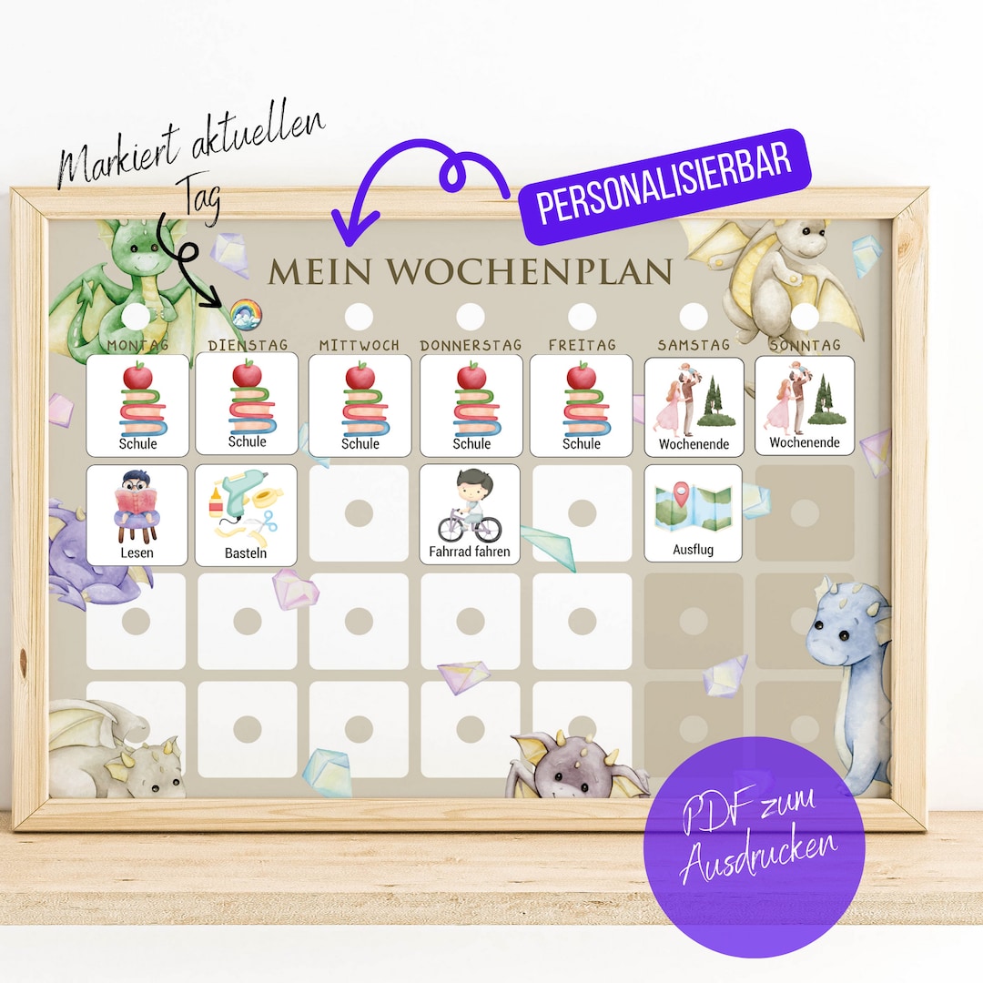 Kinder Wochenplan PDF: Montessori Routineplan Mit 150 Aktivitätskarten