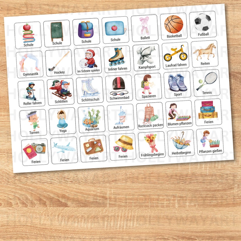 Gedruckte Aktivitätskarten für Wochenplan A4 A3 Montessori-Planer Karten für Kinder Autismus Bildkarten Routinekarten Klettpunkte image 8