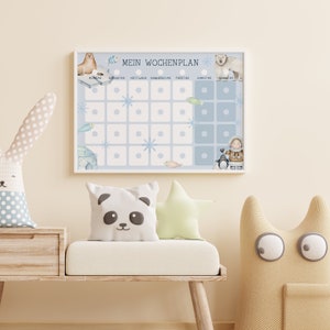 Kinder Wochenplaner PDF zum Ausdrucken, Personalisierbarer Kinderkalender Montessori, wöchentliche Aktivitäten, Download Nordpol image 3