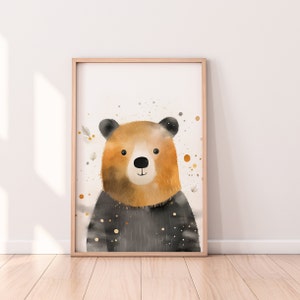 Poster Bär Illustration in A1 A2 A3 A4 Kinderposter Wandkunst Kinderzimmer Baby Geschenk Mädchen Junge Kinder Tierposter
