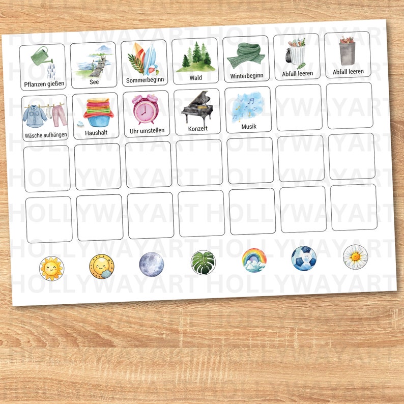 Gedruckte Aktivitätskarten für Wochenplan A4 A3 Montessori-Planer Karten für Kinder Autismus Bildkarten Routinekarten Klettpunkte image 4
