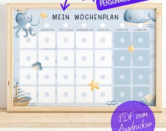 Montessori Wochenplan Kinder PDF: Tagesablauf, Routineplan, Haushaltsplan, Alltag, Schulvorbereitung - Sofort Download zum Ausdrucken-MEER