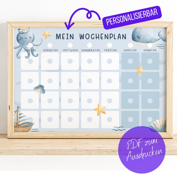 Montessori Wochenplan Kinder PDF: Tagesablauf, Routineplan, Haushaltsplan, Alltag, Schulvorbereitung - Sofort Download zum Ausdrucken-MEER