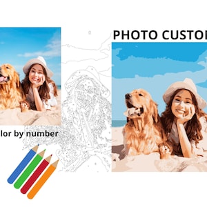 Custom your Photo in a Color By Number Adult, Personalised your Photo in a Paint by Number Printable,Coloring Pages Digital Download Book