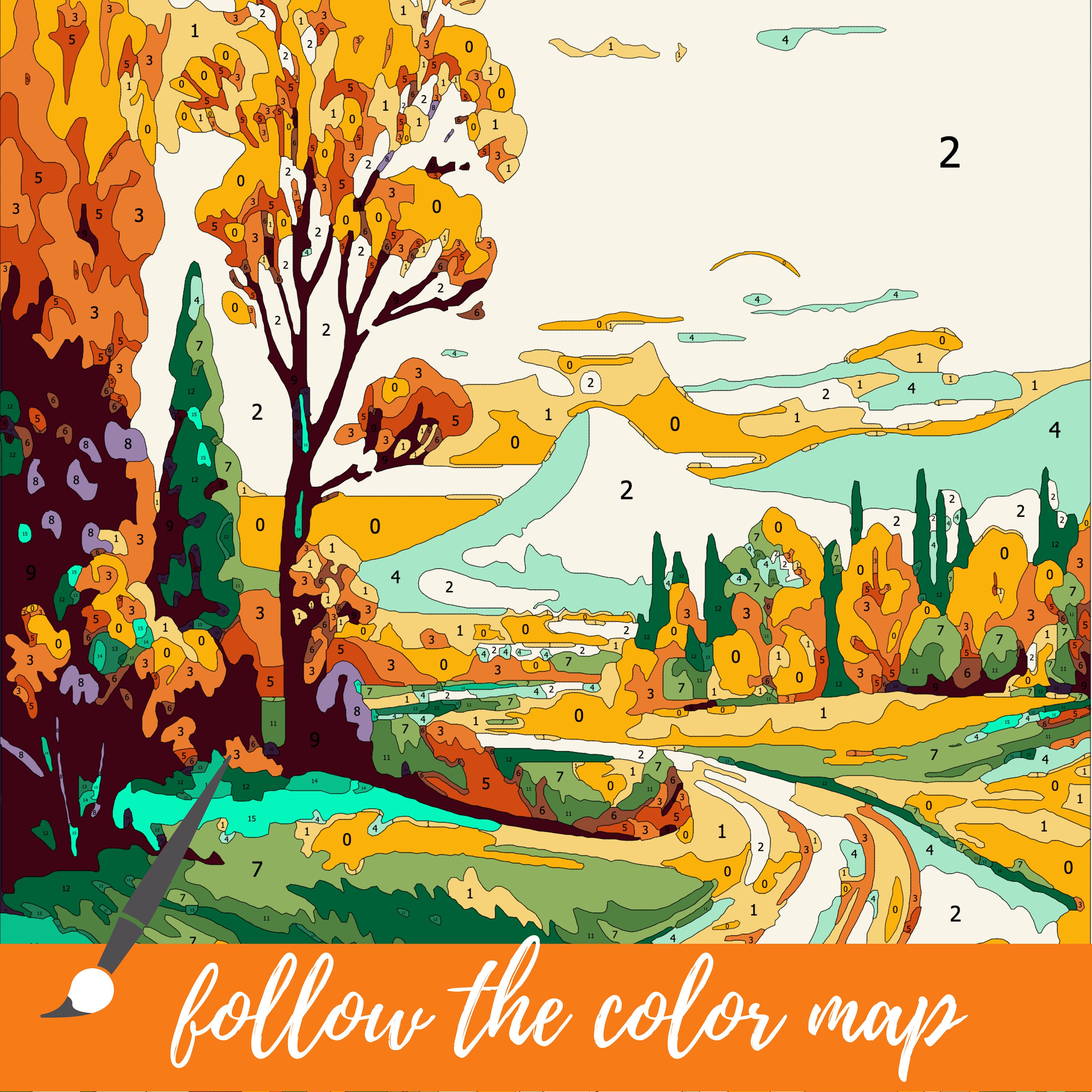 Color by Number for Adult Paint by Number Printable Beauty Etsy UK