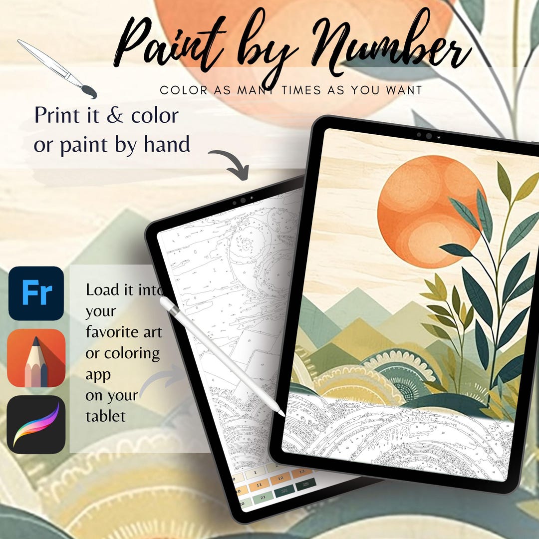 Color by Number for Adult, Paint by Number Printable,abstract Wall Art ...