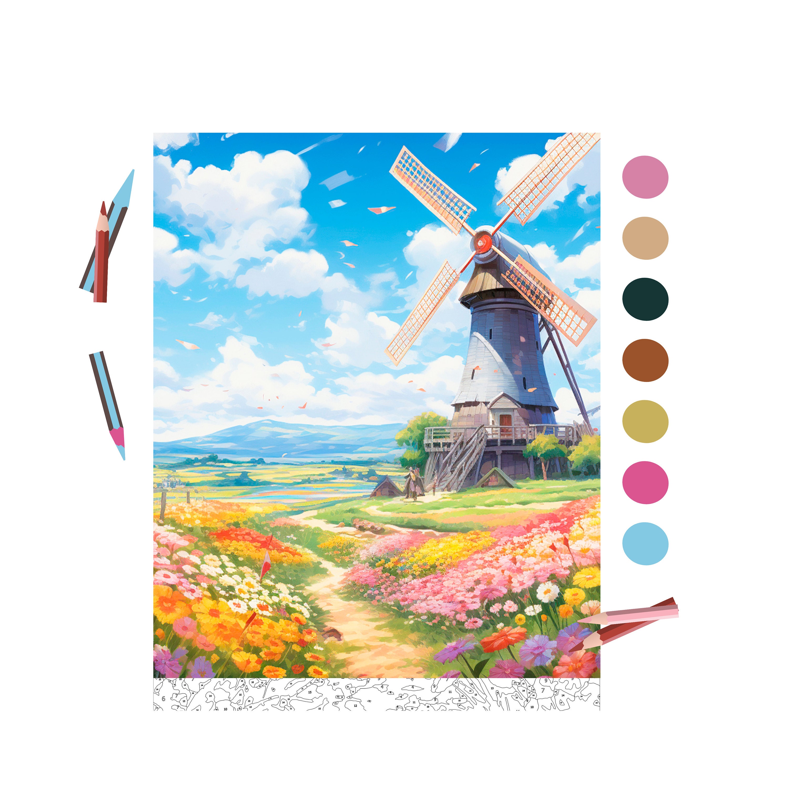 Color by Number for Adult, Paint by Number Printable,enchanting