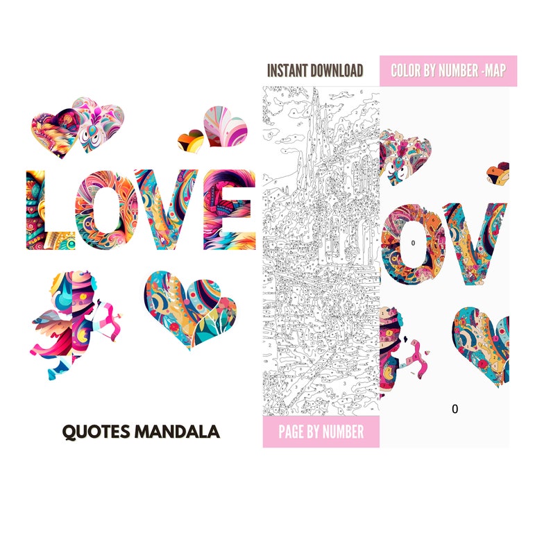 Color by Number for Adult, Paint by Number Printable, Quote Mandala ...