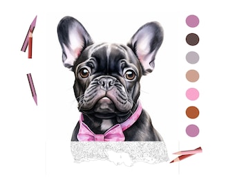 Color By Number for Adult, Paint by Number Printable,Funny Dog, Coloring Pages ,Sheet Digital Download,Advanced detailed Book|1789