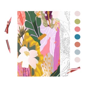 Color By Number for Adult, Paint by Number Printable,Floral Pattern, Coloring Pages ,Sheets Digital Download,Advanced detailed Book| 171