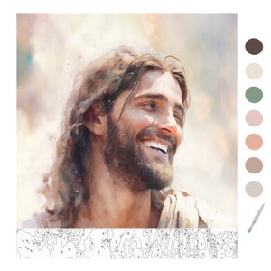 Color By Number Printable,Paint by number adult,Jesus Christ for Pray,Jo Milton,Pages .Digital Download,Advanced Intricate detailed Book|90
