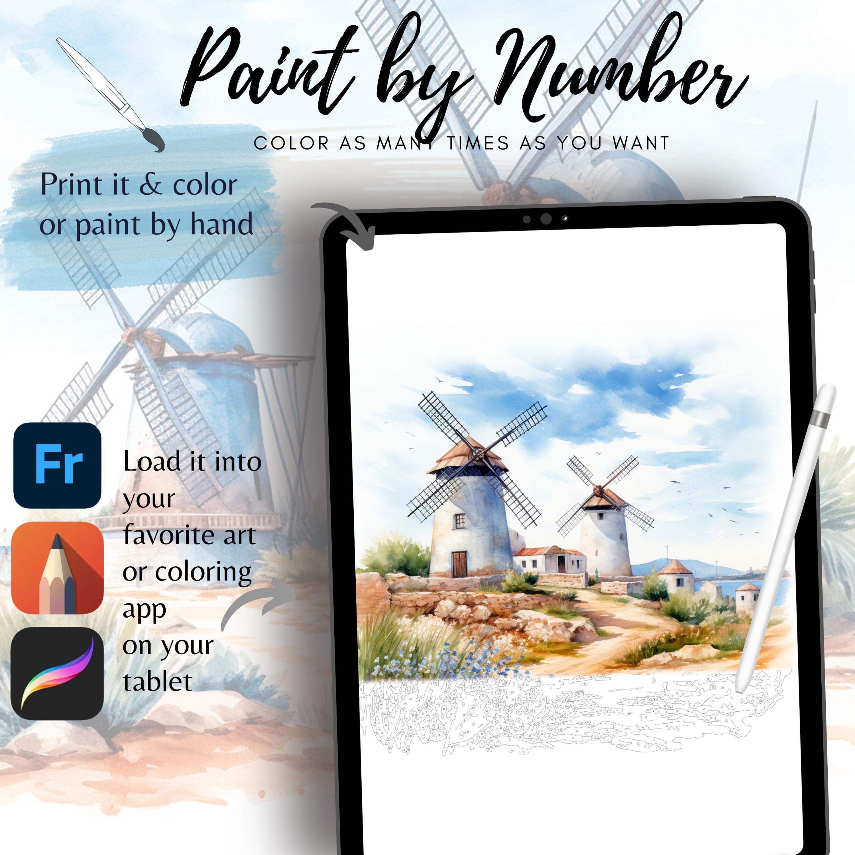 Color by Number for Adult, Paint by Number Printable,provence