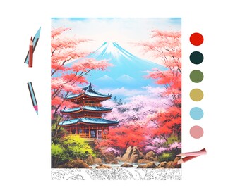 日本発見 知識の泉 各テーマ別11冊 カラー版 Color by Number for Adult, Paint by Number Printable