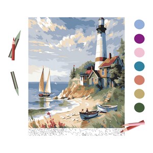 Color By Number for Adult, Paint by Number Printable, Sea Landscape, Coloring Pages ,Sheets Digital Download,Advanced detailed Book| 411