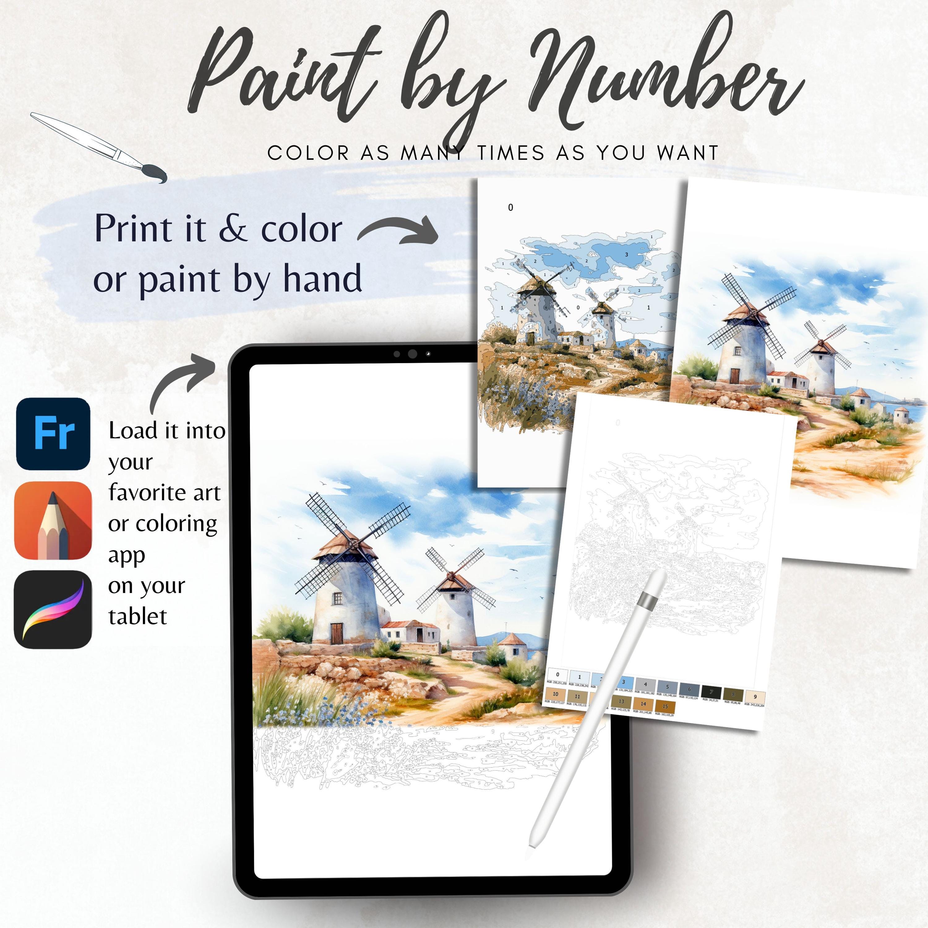 Color by Number for Adult, Paint by Number Printable,provence