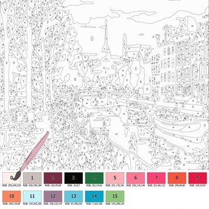 Color by Number for Adult, Paint by Number Printable, Amsterdam in