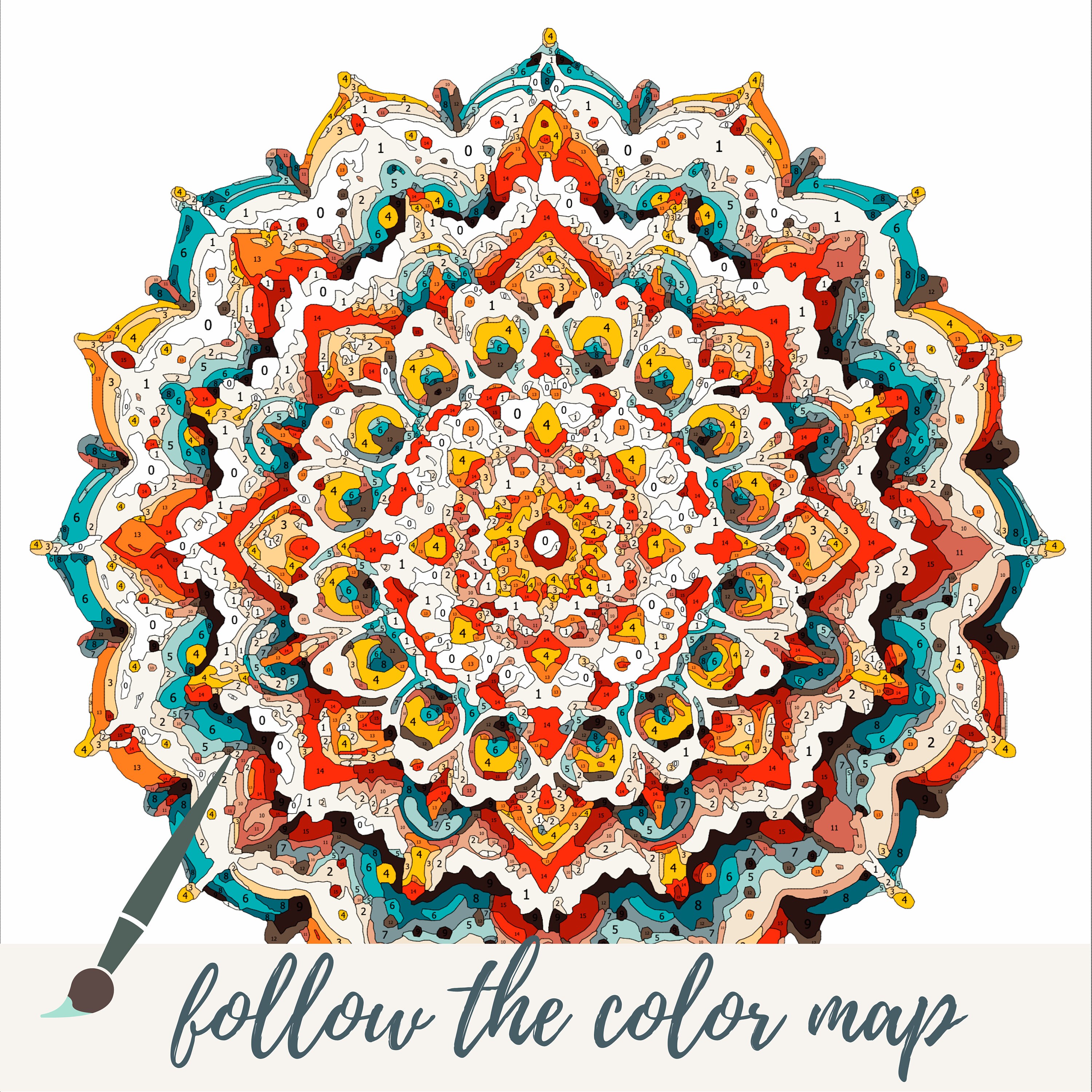 Color by Number for Adult, Mandala, Paint by Number Printable,by Jo ...