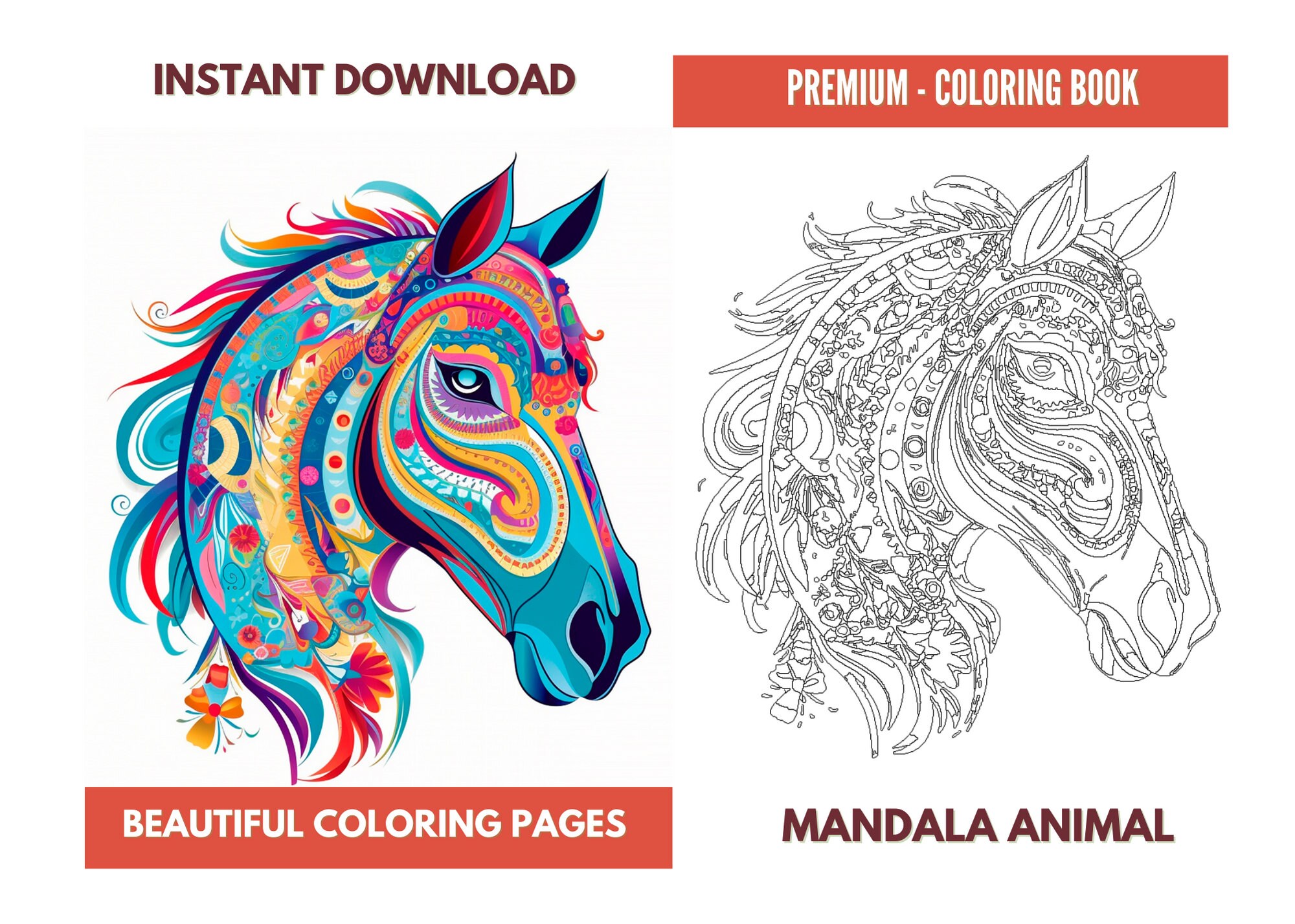 100 Animali U2013 Libro Da Colorare Per Adulti: Più Di 100 Pagine Da  Colorare Con Bellissimi, image size:2000x1428