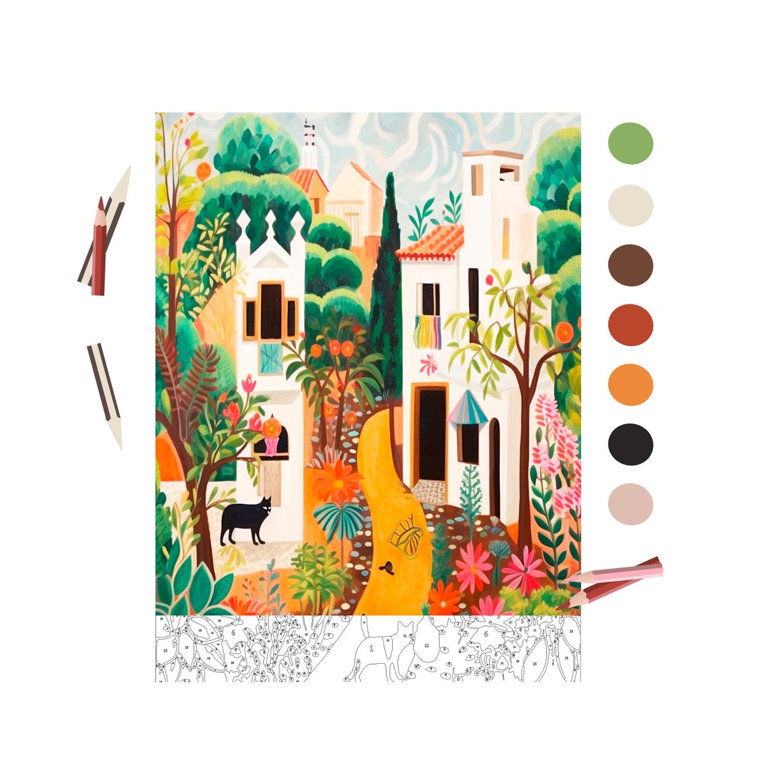 Color by Number for Adult,paint by Number Printable,travel City in ...